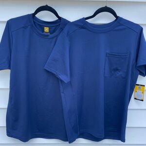 (2) WonderWinks Men’s Moto Knit Crew neck Top Scrub Shirts sz M Navy NWT